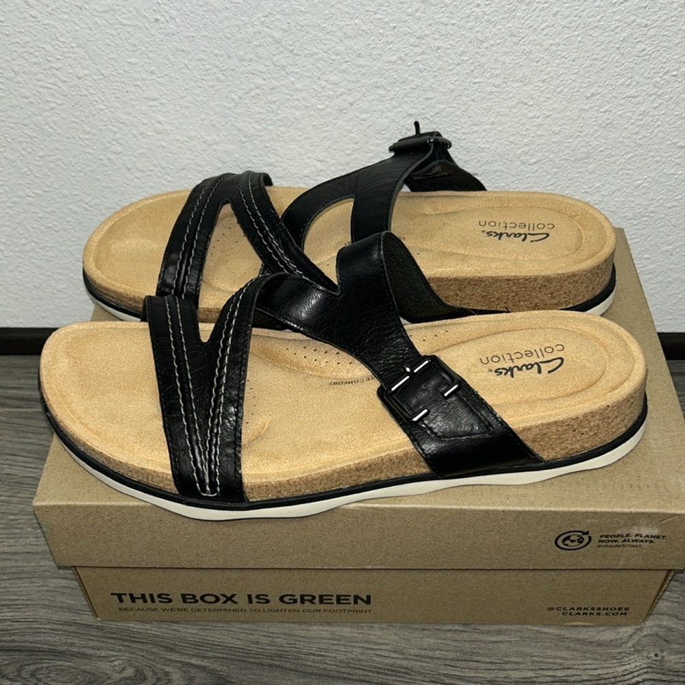 Clarks Brynn Hope Black Leather Women's - Picture 3 of 7